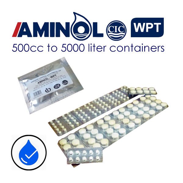 Aminol WPT water purifying tablets blistered
